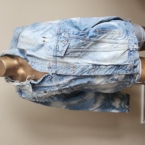 Distressed jean jacket